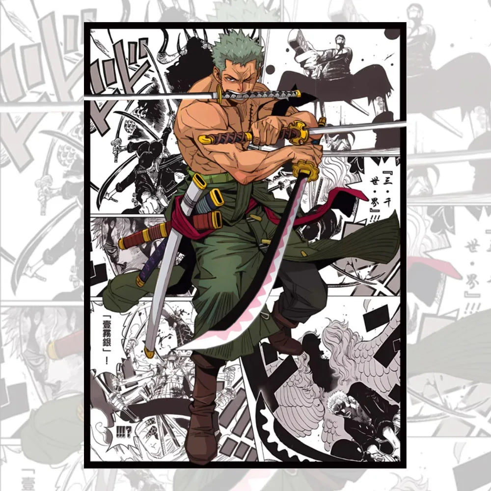 60PCS 66x91mm One Piece Anime Card Sleeves Illustration Outer Protector Shield Card Cover for  PTCG/TCG Board Games Trading Card