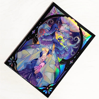 50 PCS 63×90mm Holographic Flashing Anime Card Sleeves for YGO Top Loading Board Game Inner Card Protector for TCG
