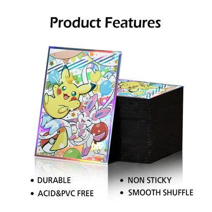 60PCS 67x92mm Pikacu Anime Card Sleeves Trading Card Protector TCG Deck Sleeves for PTCG MTG  Collectible Board Game Cards