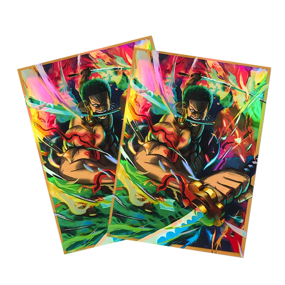 60PCS One Piece Zoro Collection Card Sleeves Protector for PTCG/MGT 67*92mm, Foil Anime Card Sleeve for Card Enthusiasts ﻿