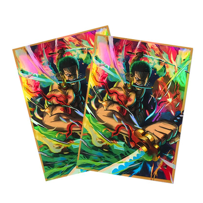 60PCS One Piece Zoro Collection Card Sleeves Protector for PTCG/MGT 67*92mm, Foil Anime Card Sleeve for Card Enthusiasts ﻿