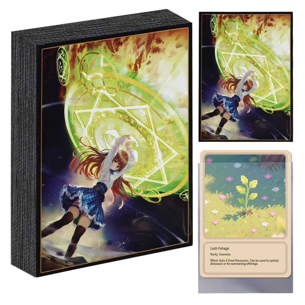 60PCS 67x92mm Glossy Surface Anime Card Sleeves for MGT Card Top Loading Board Game Inner Card Protector for TCG/PTCG Cards