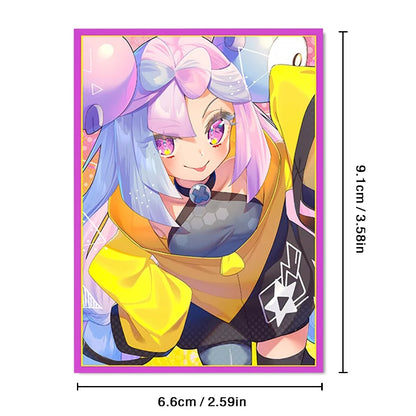 50PCS 66*91mm Anime Card Sleeves for PTCG/MGT/ Sports Card Trading Card Protector Holographic Cute Game Card Sleeves
