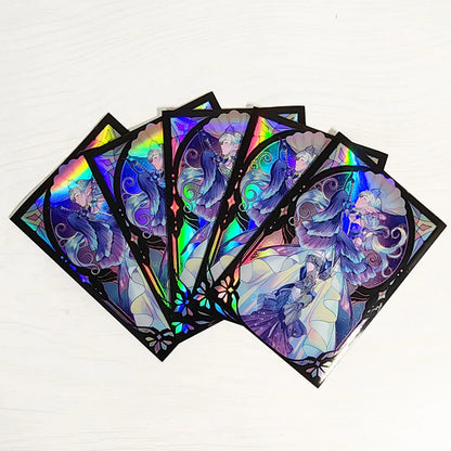 50 PCS 63×90mm Holographic Flashing Anime Card Sleeves for YGO Top Loading Board Game Inner Card Protector for TCG