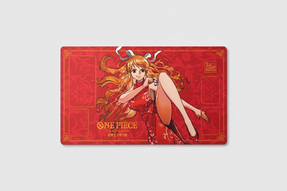 Nami One Piece Playmat With Zones OPCG TCG Board Card Game Play Red Deskmat Mousepad