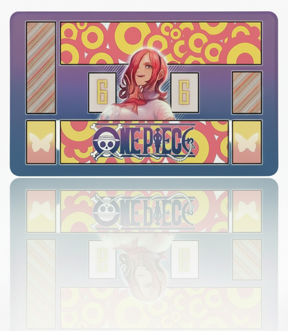 Makeup palette with 'One Piece' branding and character design on a colorful background