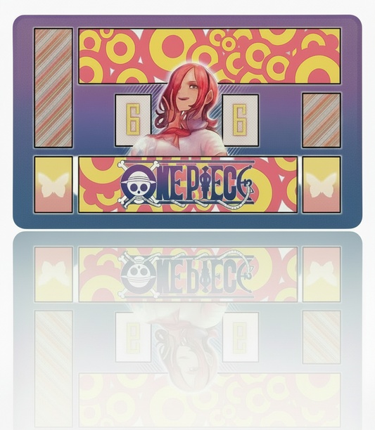 Makeup palette with 'One Piece' branding and character design on a colorful background