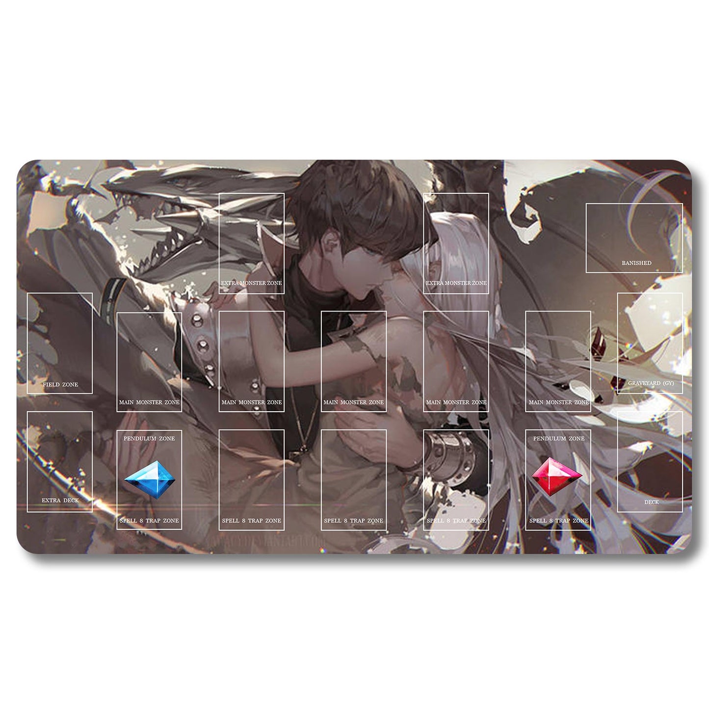 YUGIOH Peripheral - 379653- Yugioh Playmat Size 23.6X13.7in Play mats Compatible for TCG OCG CCG Trading Card Game