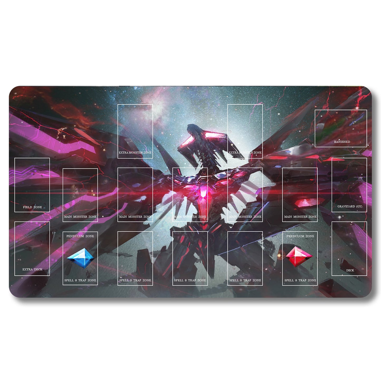 Board Game Peripheral - 1266322- Yugioh Playmat Size 23.6X13.7in Play mats Compatible for TCG OCG CCG Trading Card Game
