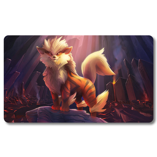 PTCG Arcanine Playmat - Pokemon Size 23.6X13.7in Play mats Compatible for TCG MTG RPG CCG Trading Card Game