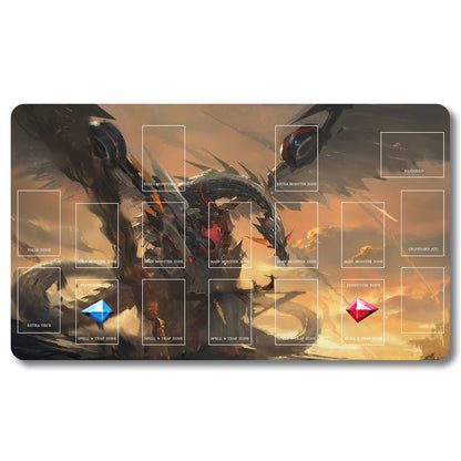 YUGIOH Blue-Eyes White Dragon Playmat - Yugioh Size 23.6X13.7in Play mats Compatible for TCG OCG CCG Trading Card Game