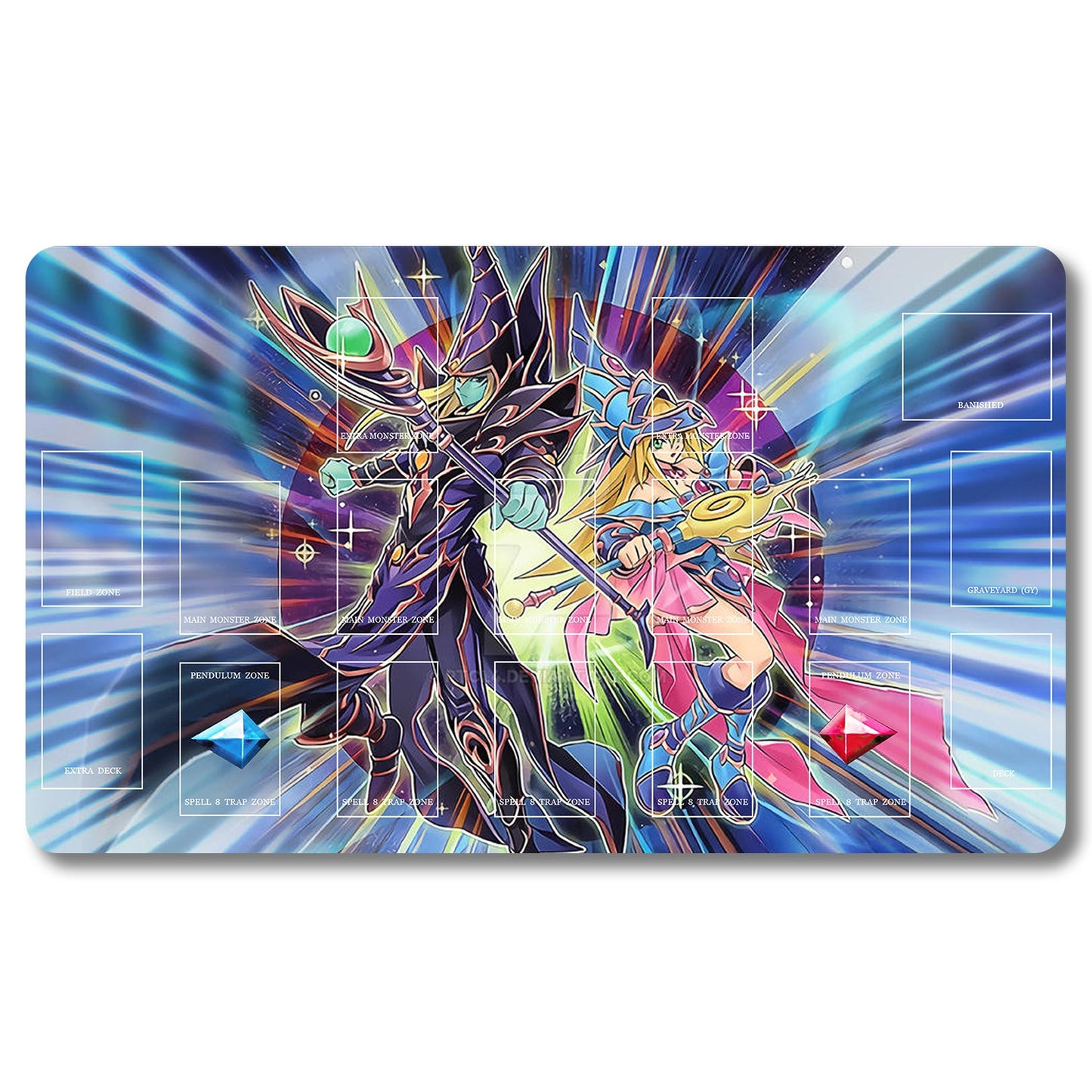 YUGIOH Dark Magician Playmat - Yugioh Size 23.6X13.7in Play mats Compatible for TCG OCG CCG Trading Card Game