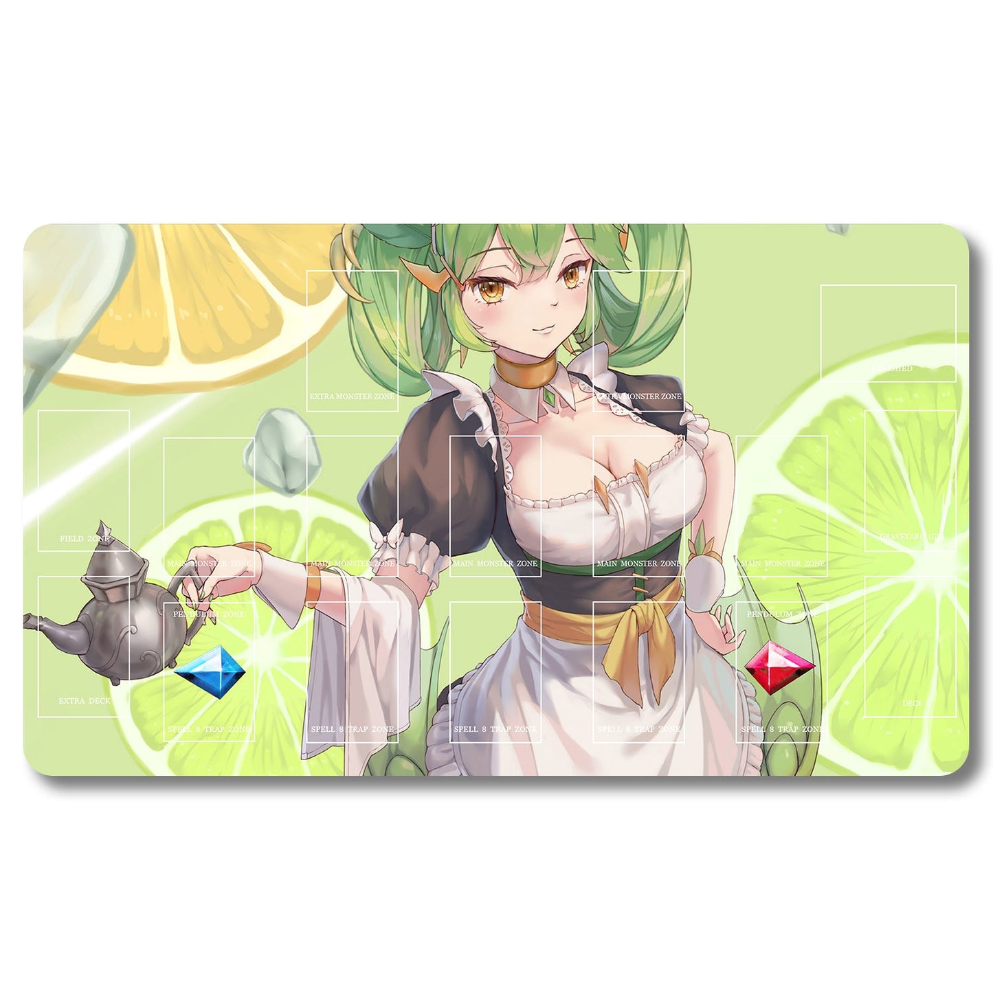 Board Game Peripheral - 28q2rm- Yugioh Playmat Size 23.6X13.7in Play mats Compatible for TCG OCG CCG Trading Card Game