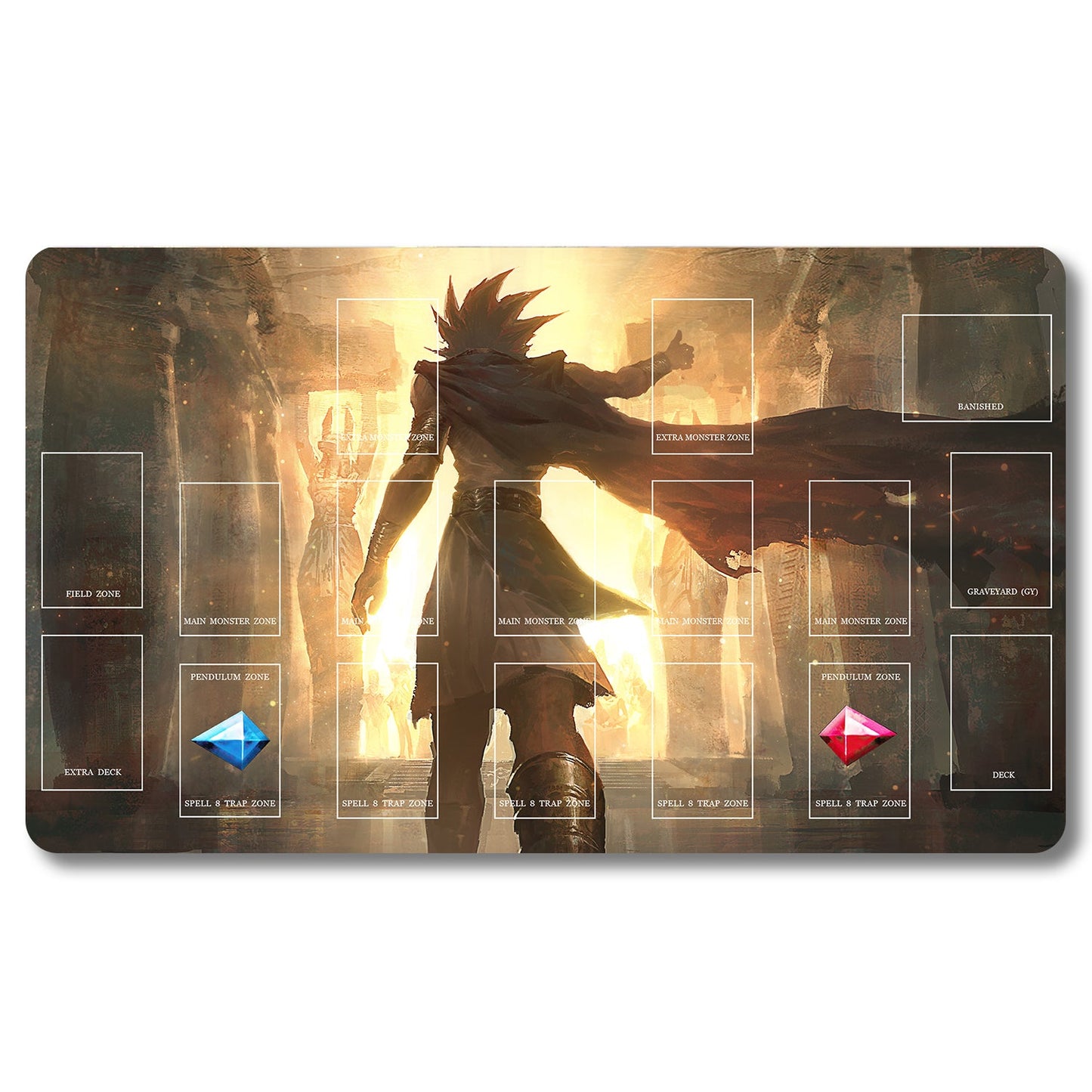 YUGIOH Peripheral - 1256204- Yugioh Playmat Size 23.6X13.7in Play mats Compatible for TCG OCG CCG Trading Card Game