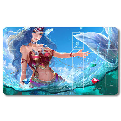 Board Game Peripheral - 875269- Yugioh Playmat Size 23.6X13.7in Play mats Compatible for TCG OCG CCG Trading Card Game