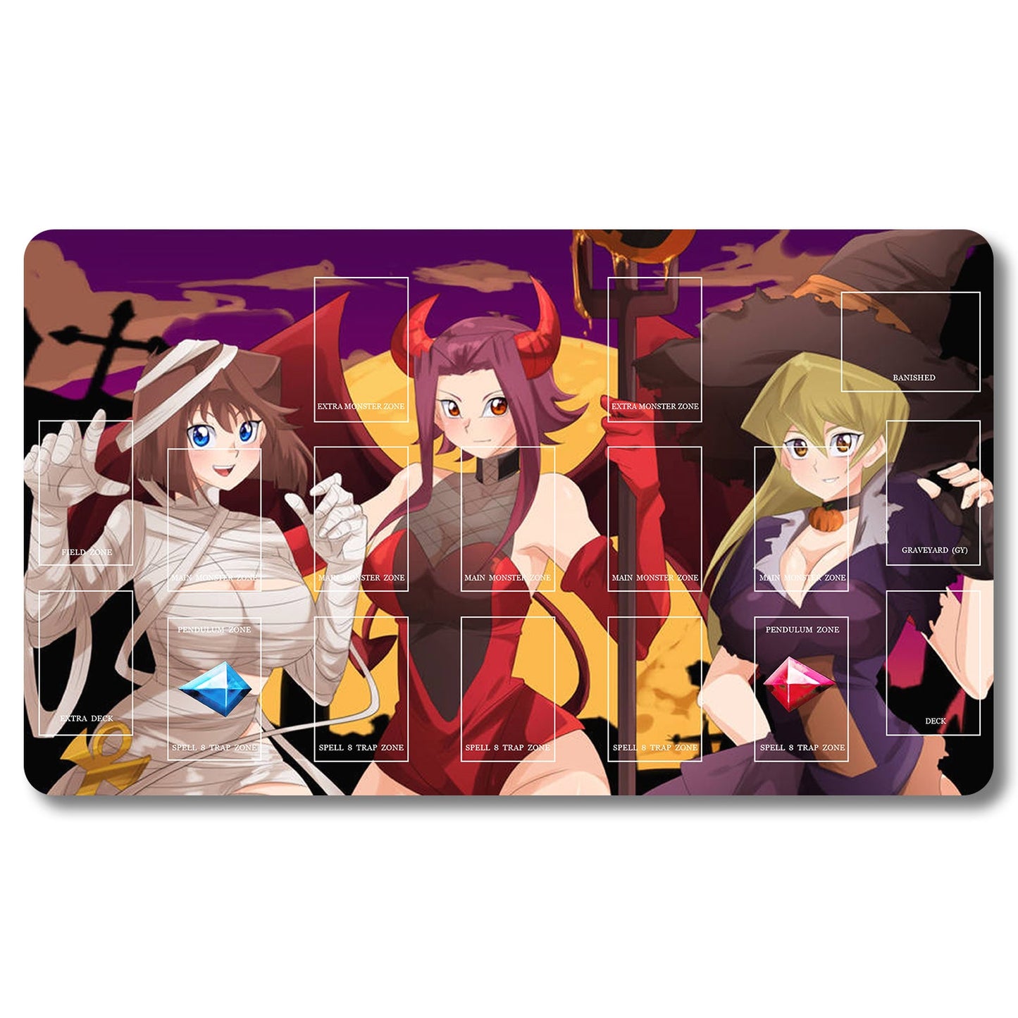 YUGIOH Peripheral - 169653- Yugioh Playmat Size 23.6X13.7in Play mats Compatible for TCG OCG CCG Trading Card Game