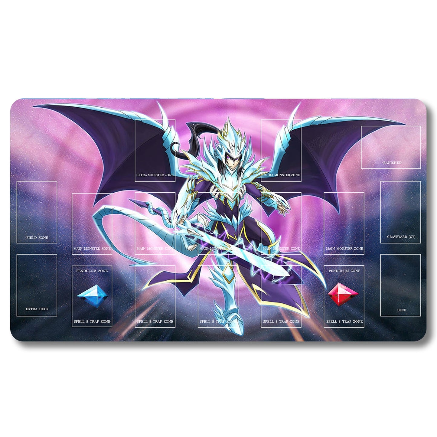 YUGIOH Peripheral - 68656- Yugioh Playmat Size 23.6X13.7in Play mats Compatible for TCG OCG CCG Trading Card Game