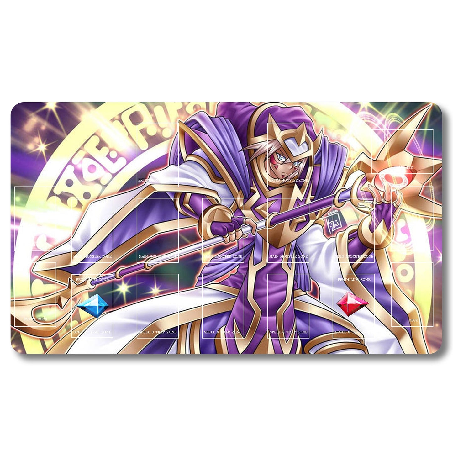 YUGIOH Peripheral - 299653- Yugioh Playmat Size 23.6X13.7in Play mats Compatible for TCG OCG CCG Trading Card Game