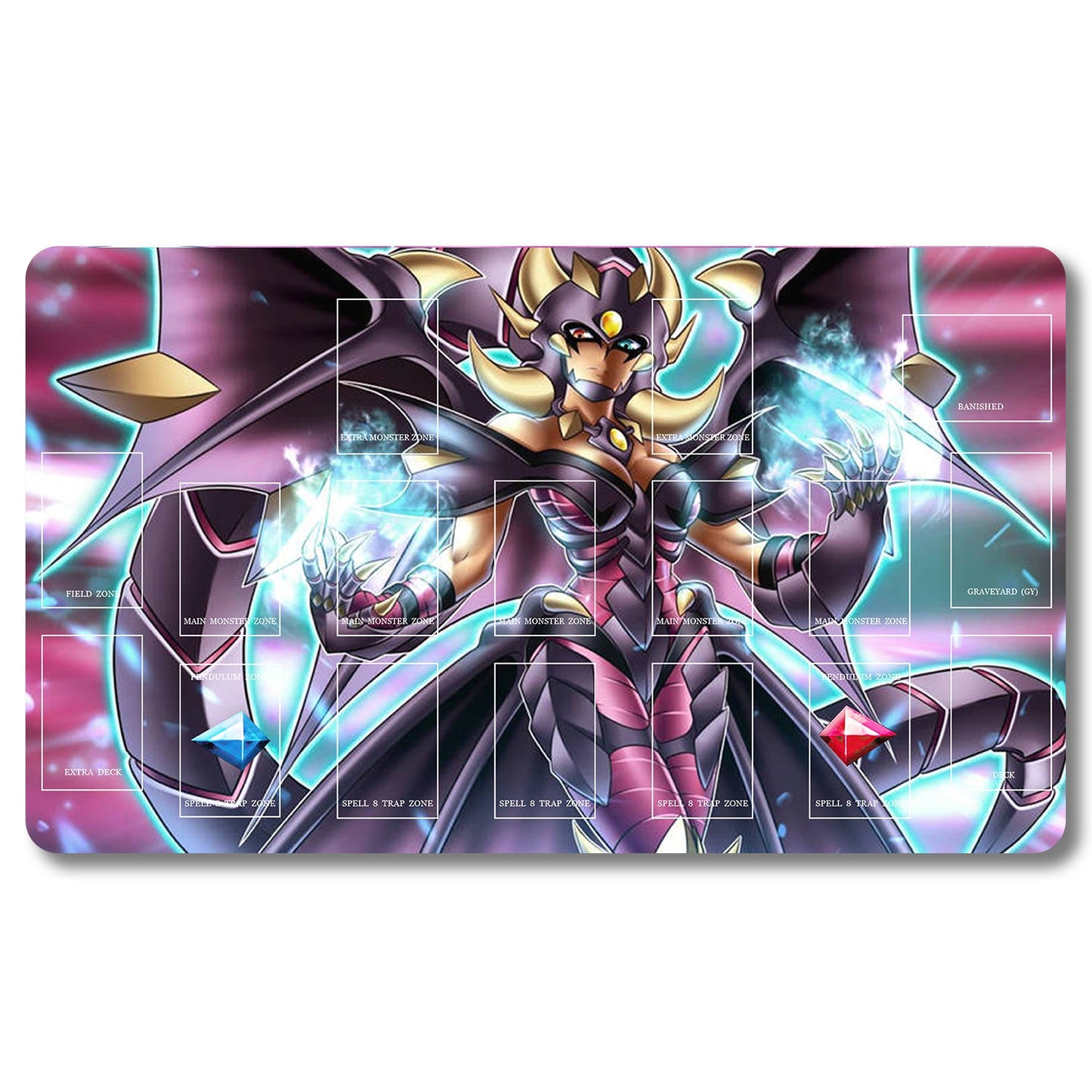 YUGIOH Peripheral - 69653- Yugioh Playmat Size 23.6X13.7in Play mats Compatible for TCG OCG CCG Trading Card Game