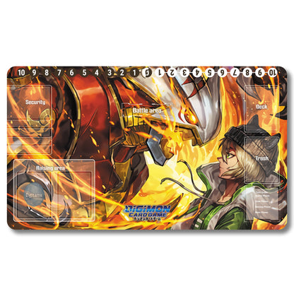 Digimon Ancient Greymon Playmat - Digimon Size 23.6X13.7in Play mats Compatible for TCG DTCG CCG Trading Card Game