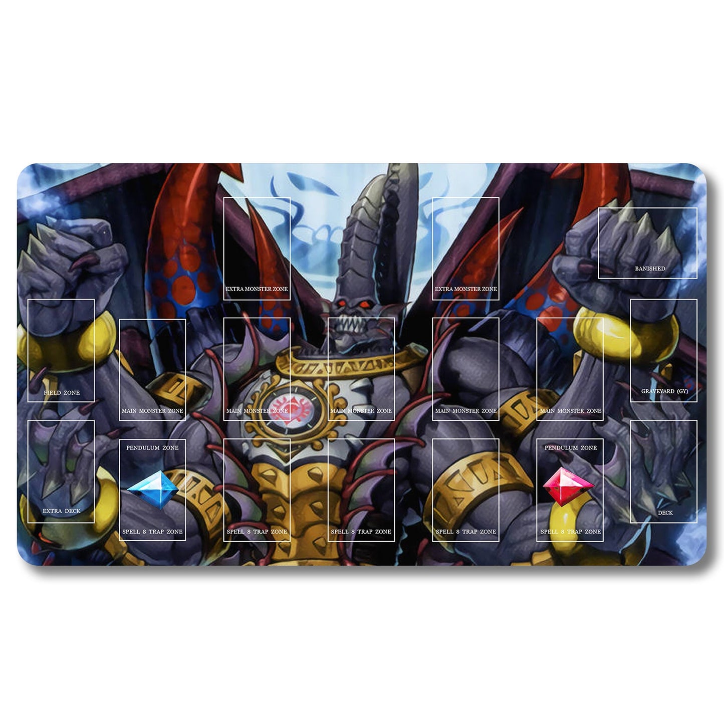 YUGIOH Gishki Zielgigas Playmat - Yugioh Size 23.6X13.7in Play mats Compatible for TCG OCG CCG Trading Card Game