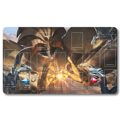 Board Game Peripheral - 3744303- Yugioh Playmat Size 23.6X13.7in Play mats Compatible for TCG OCG CCG Trading Card Game