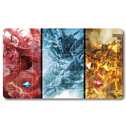 YUGIOH Card Of God Playmat - Yugioh Size 23.6X13.7in Play mats Compatible for TCG OCG CCG Trading Card Game