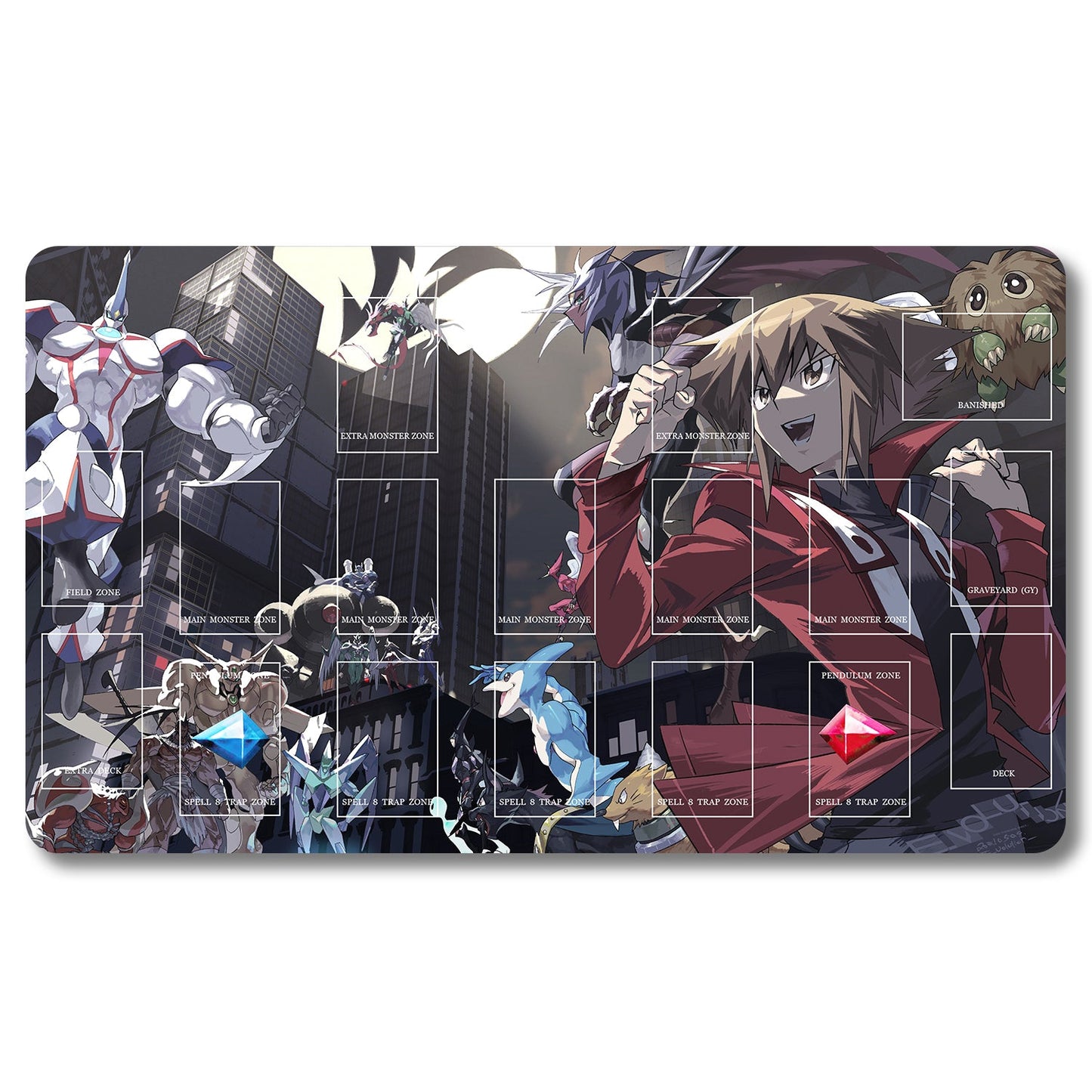 YUGIOH Peripheral - 167953- Yugioh Playmat Size 23.6X13.7in Play mats Compatible for TCG OCG CCG Trading Card Game