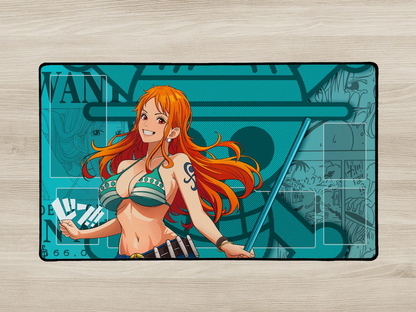 One Piece Nami O-P Table Playmat OPCG TCG CCG Mouse Pad Trading Card Game Desk Mat