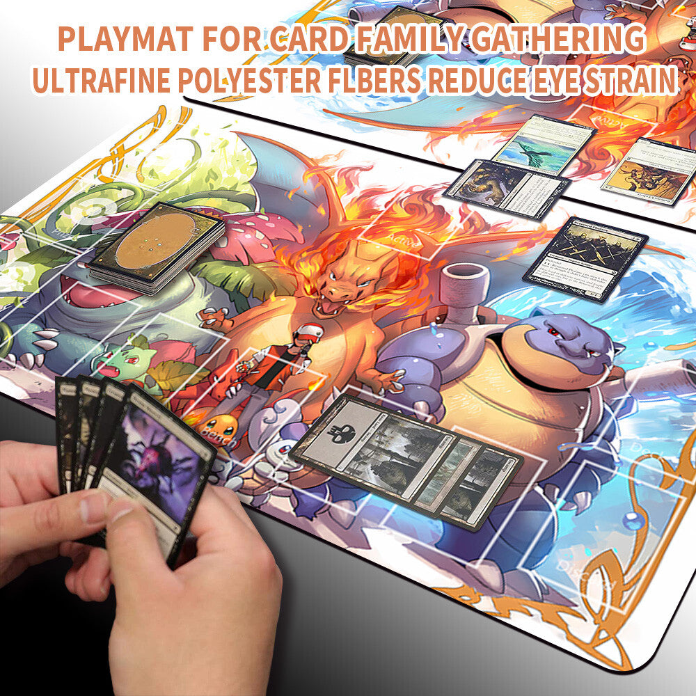 Pokemon Playmat With Zones Trading Card Game Playmat of MTG TCG CCG