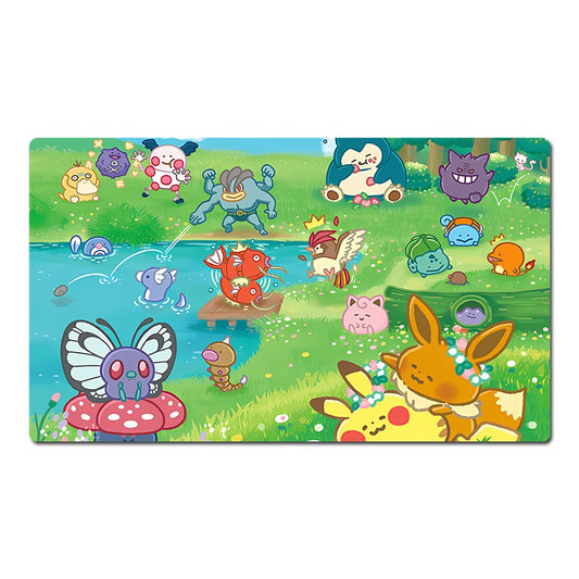 Pikachu Eevee Gengar Bulbasaur Jigglypuff Board Game Pokemon Playmat TCG CCG Mat