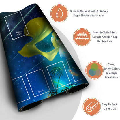 NEW Pokemon Playmat Stitched Edge with Card Zones Rubber Playmat Stitched Edge Compatible Pokemon