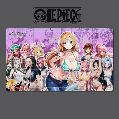 Mouse pad with anime character design and 'One Piece' branding