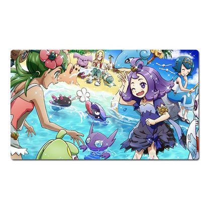 Mallow Acerola Lana Board Game Pokemon Playmat TCG CCG Trading Card Games Mat