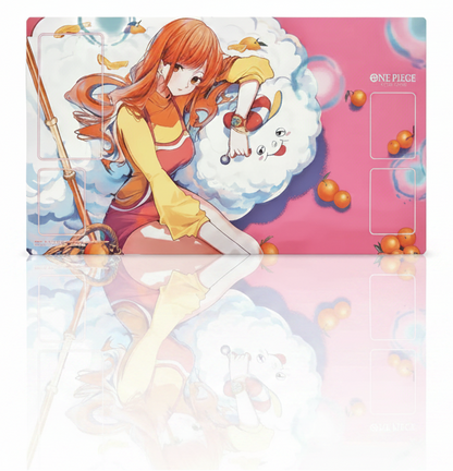 Colorful mouse pad with cartoon character design on a white background