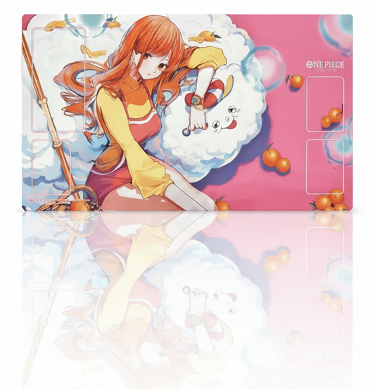 Colorful mouse pad with cartoon character design on a white background