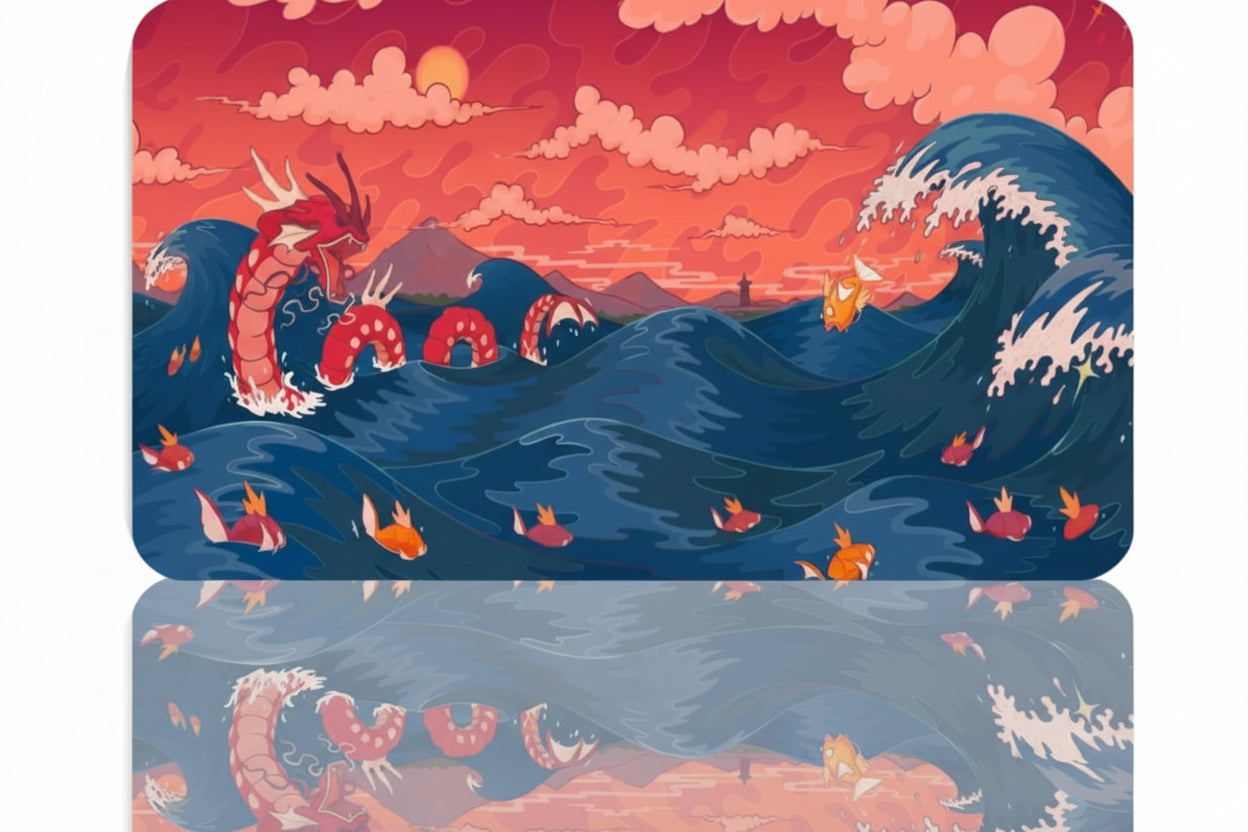 Shining Gyarados Pokemon TCG Playmat & Office Mousepad | Pokémon TCG Desk Mat