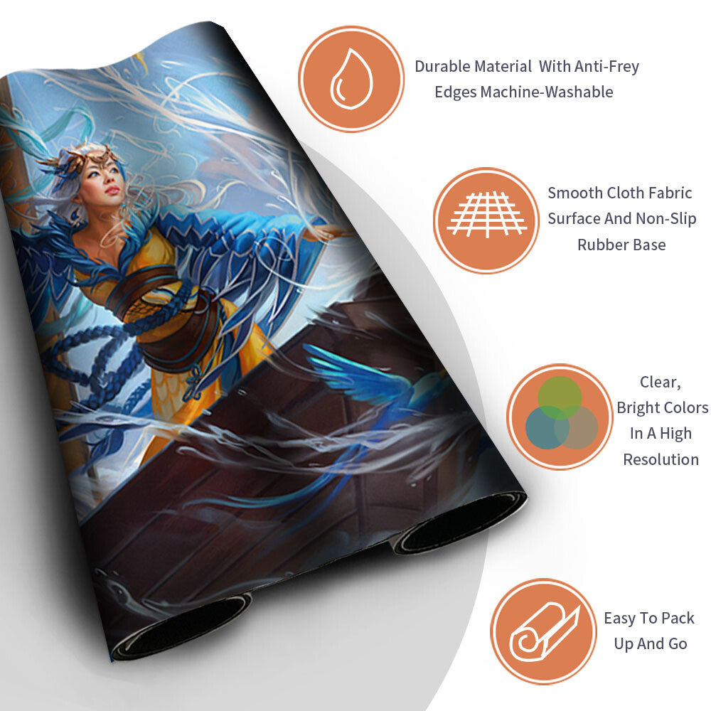 MU YANLING, WIND RIDER - Magic The Gathering MTG Playmat TCG CCG MTG Playmat Stitched Edge