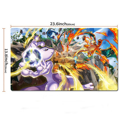 Mewtwo Charizard Pokemon Table Playmat TCG CCG Mat Gaming Play Pad Mousepad