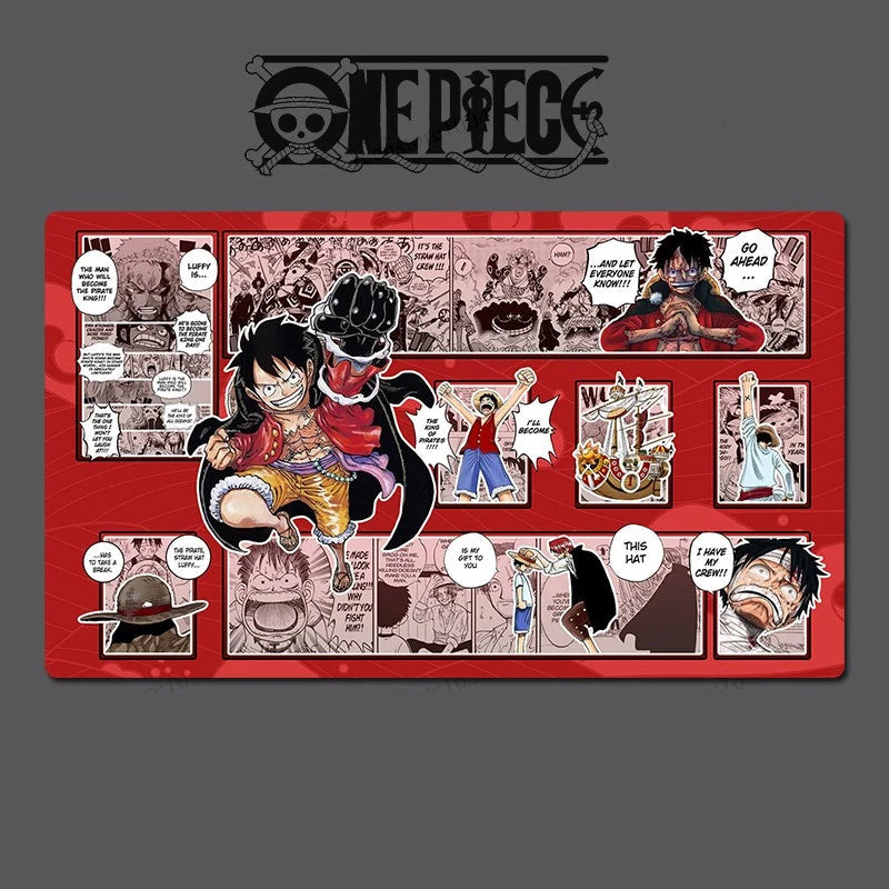 One Piece OPCG TCG CCG Table Mouse Pad Luffy Playmat Trading Card Game DeskMat Red