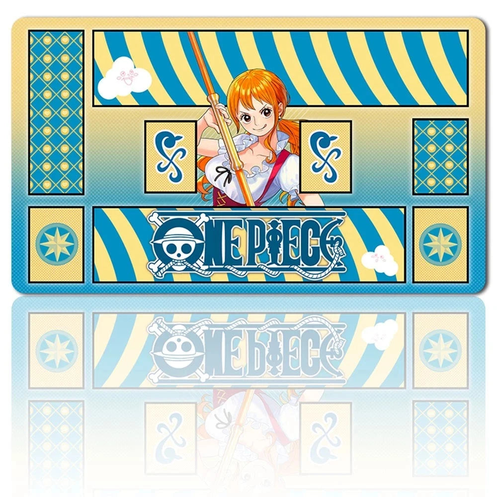 One Piece Nami Playmat Games Mousepad Play Mat of TCG CCG Board Game Blue Deskmat