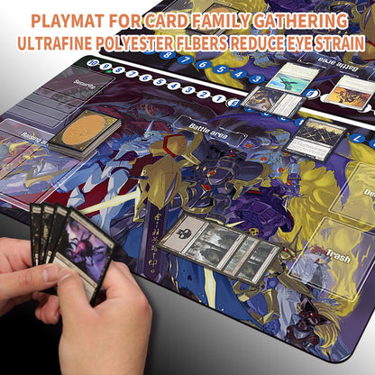 Board Game Digimon Playmat With Card Zones Mousepad Playmat of TCG CCG Stitched Edge