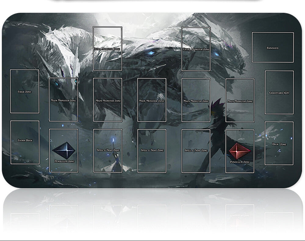 Gaming keyboard with dragon design on a white background