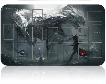 Gaming keyboard with dragon design on a white background