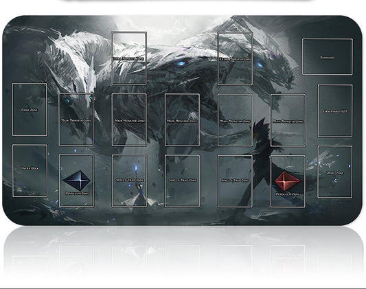 Gaming keyboard with dragon design on a white background