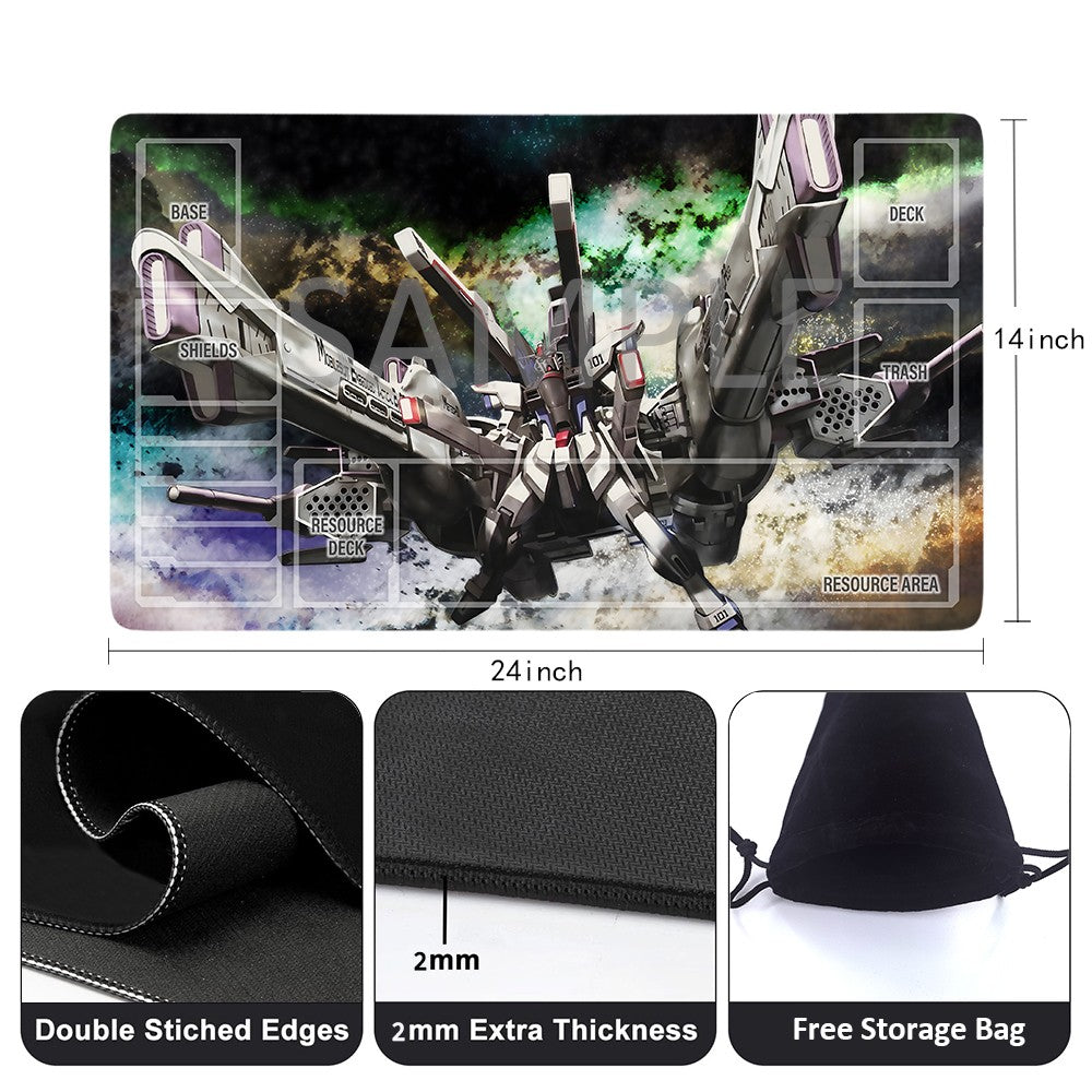 Gundam Playmat Suitable for GCG , includes Storage Bag, 24 x 14 inches (226500)