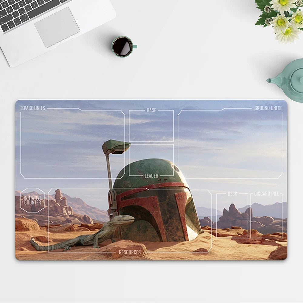 Playmat Boba Fett's Helmet TCG Starwars : Unlimited Trading Card Game Free Bag