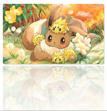 Eevee Board Game Pokemon Playmat PTCG TCG CCG Mouse Pad Trading Card Games Mat