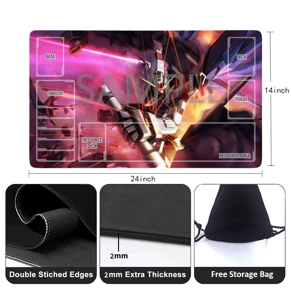 Gundam Playmat Suitable for GCG , includes Storage Bag, 24 x 14 inches (123030)