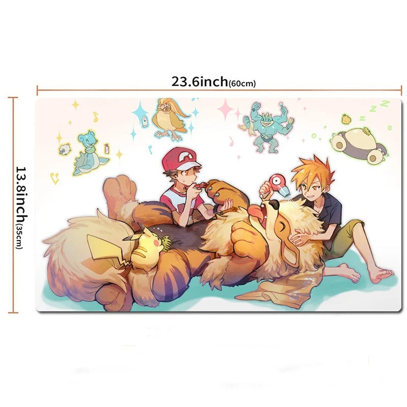 A rectangular printed mat or cushion shown on a white background with dimension lines indicating 23.6 inches by 13.